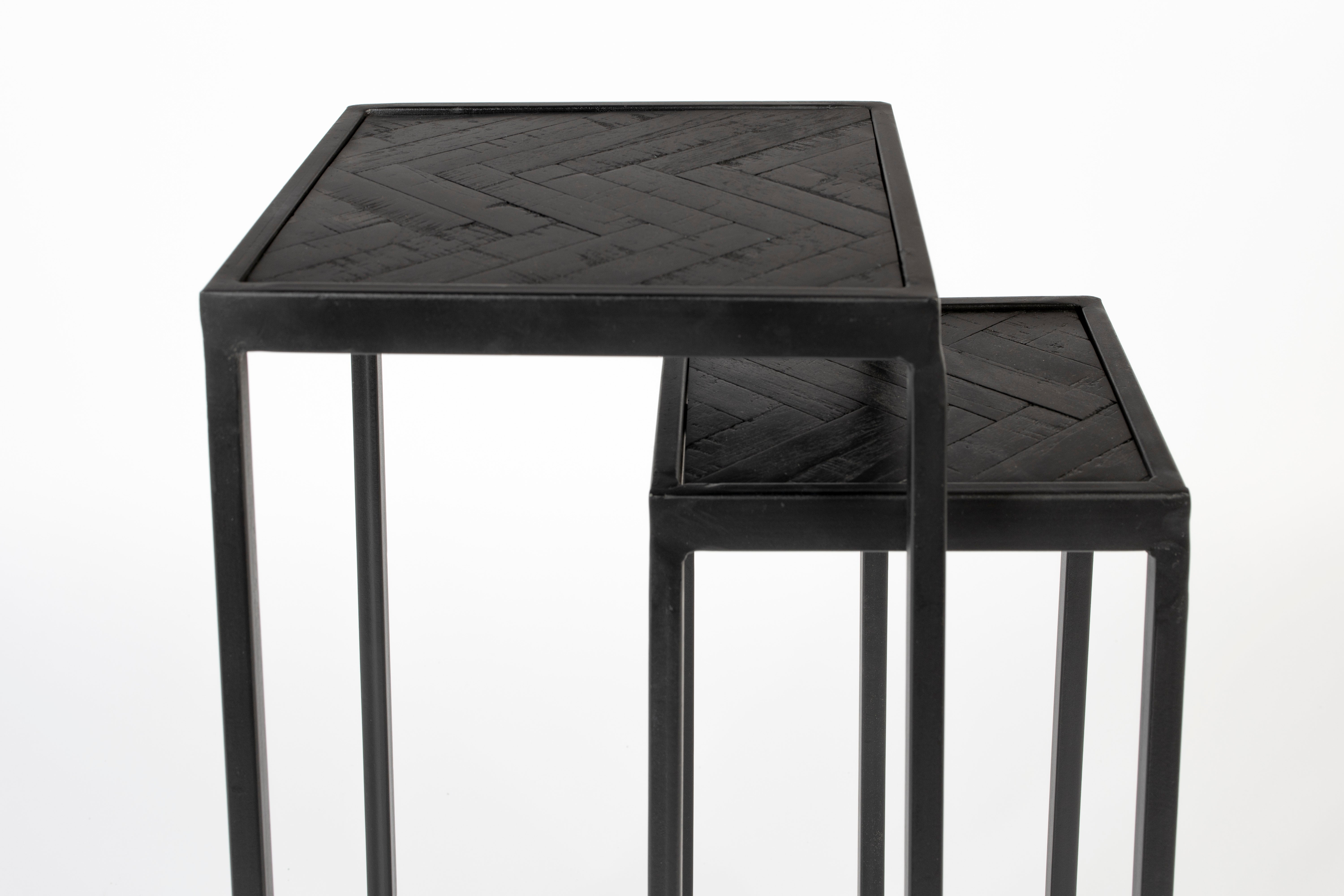 Side Table Parker Set Of 2 High Black
